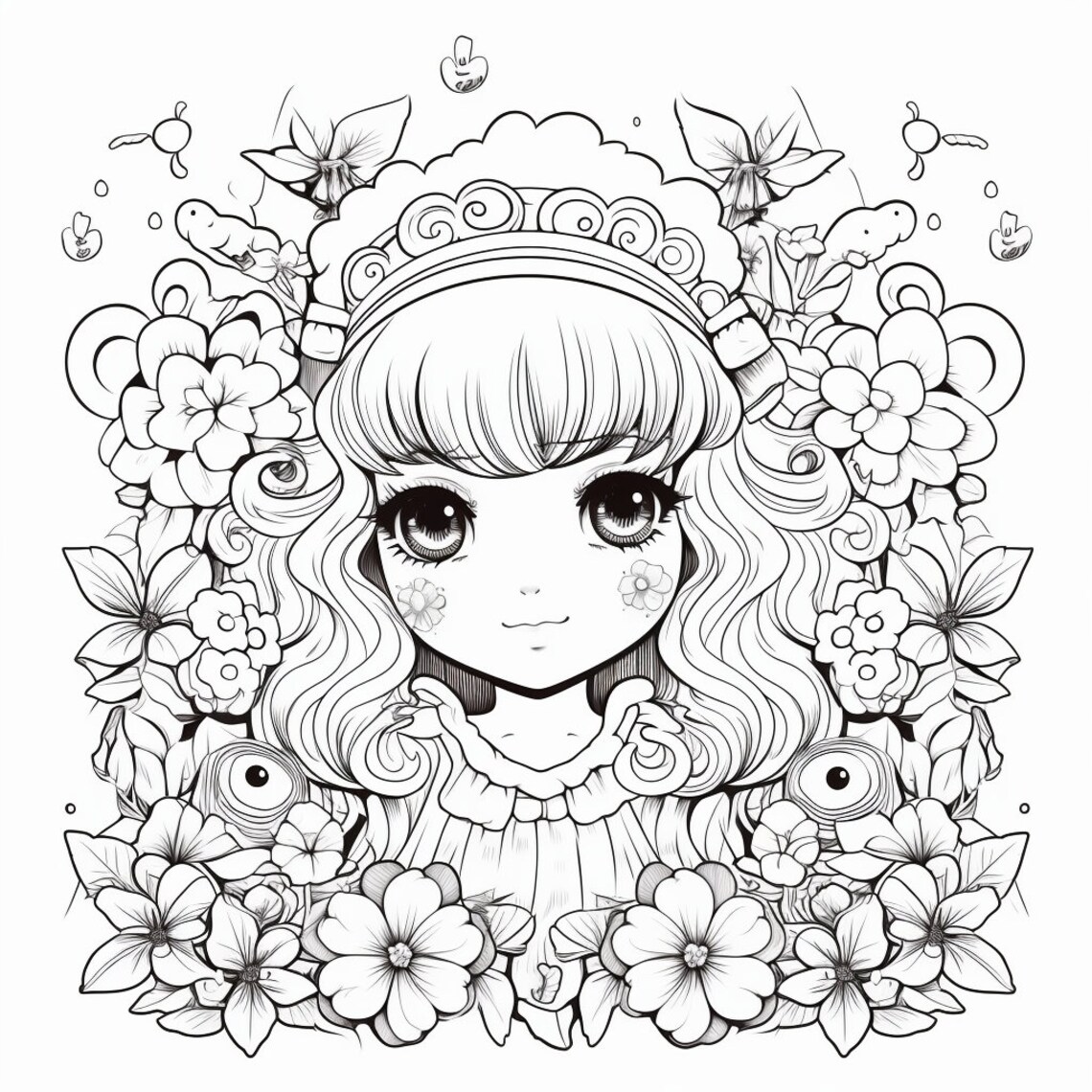 125 Cute Coloring Pages Unleash Your Inner Artist 12 X 12 and 8.5 X 11 ...