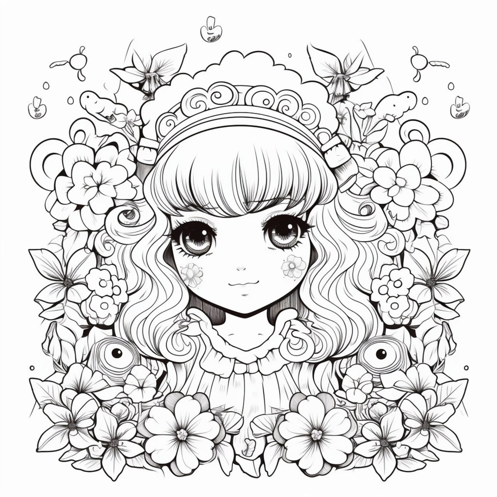 125 - Cute Coloring Pages - Unleash Your Inner Artist - 12 X 12 and 8.5 X 11 - PDF and .png ...