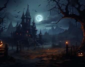 Halloween Images - Landscapes and A Party - Digital Images - Midjourney