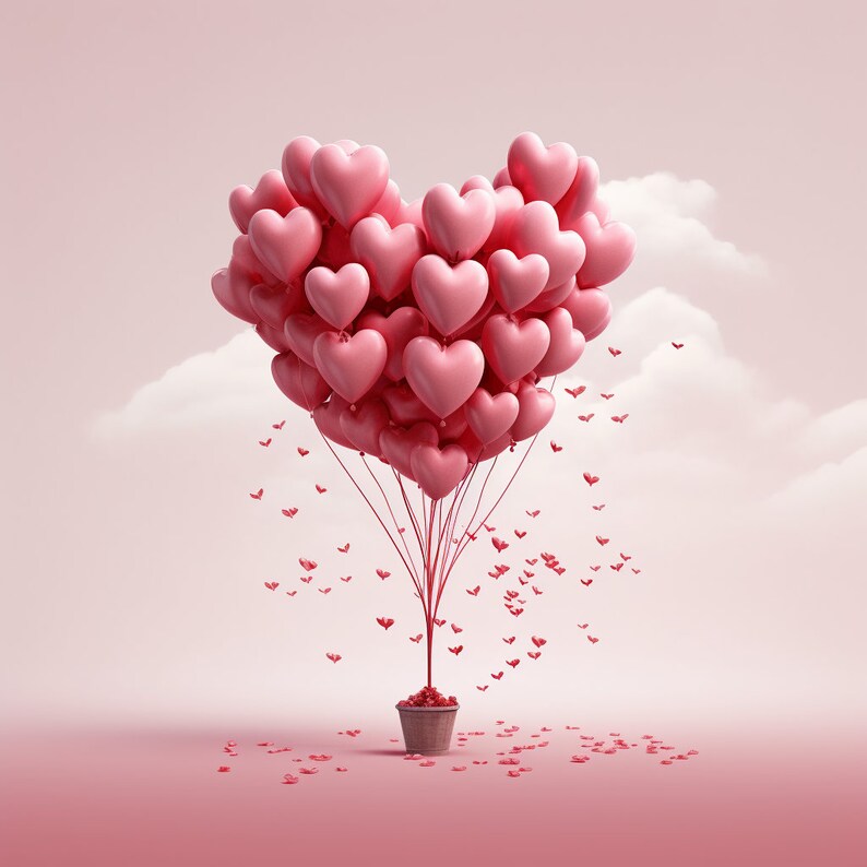 Romantic Valentine's Day Printable Art Bundle - 18 Heart and Couple ...