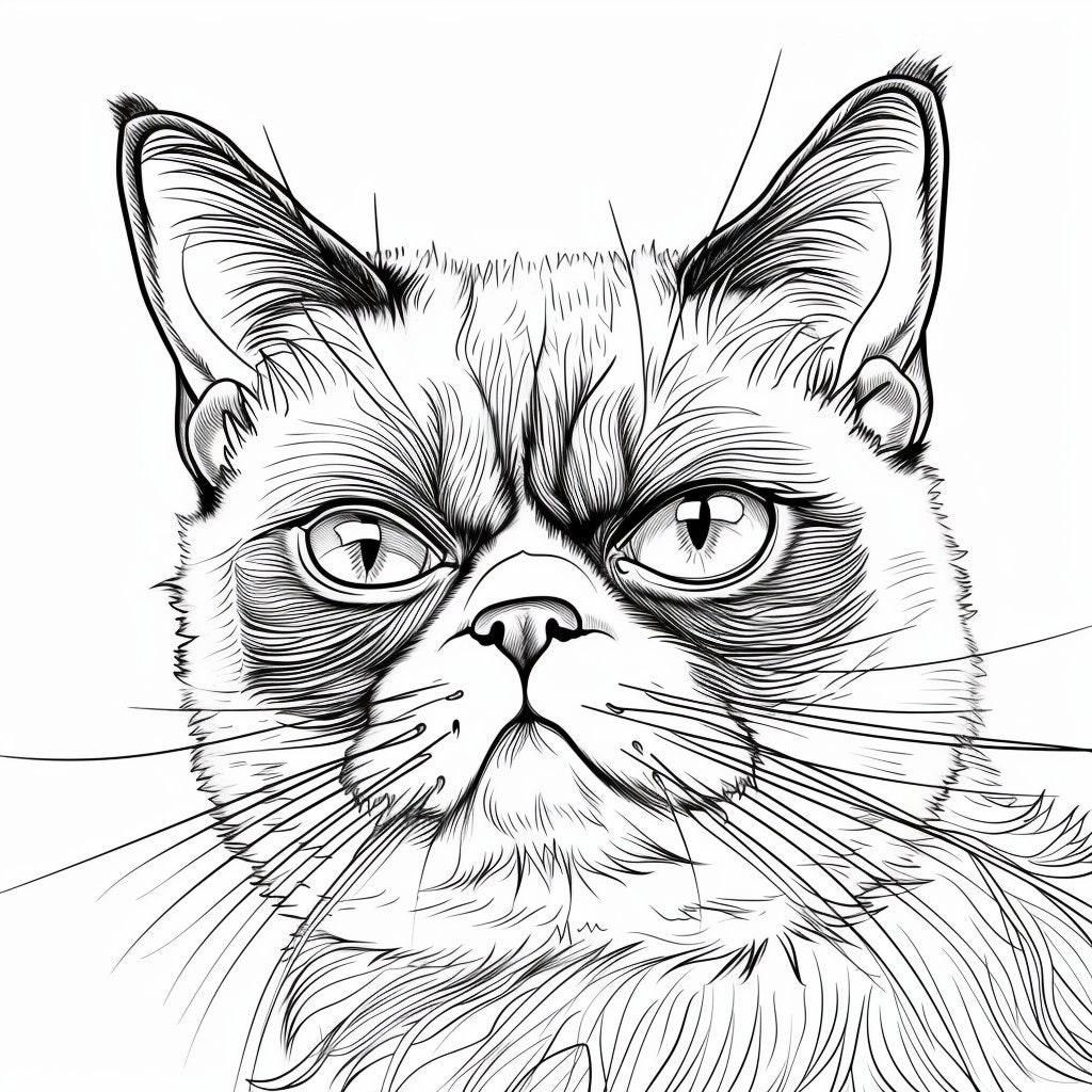 Grumpy Cat Coloring Pages Set 63 Designs Printable PDF Instant Download ...