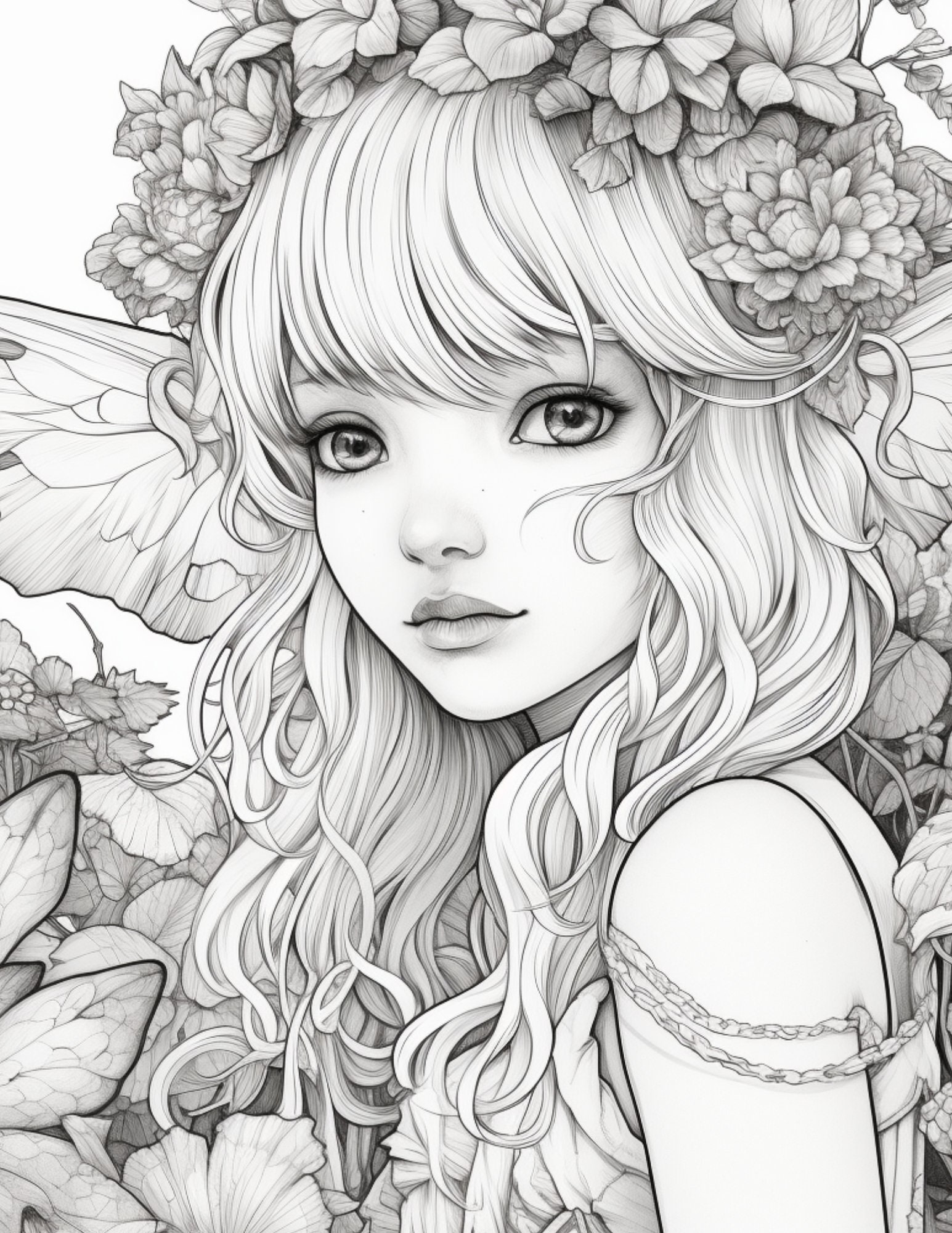 75 Magical Fairy Coloring Pages 8.5 X 11 .png and PDF Embark on a