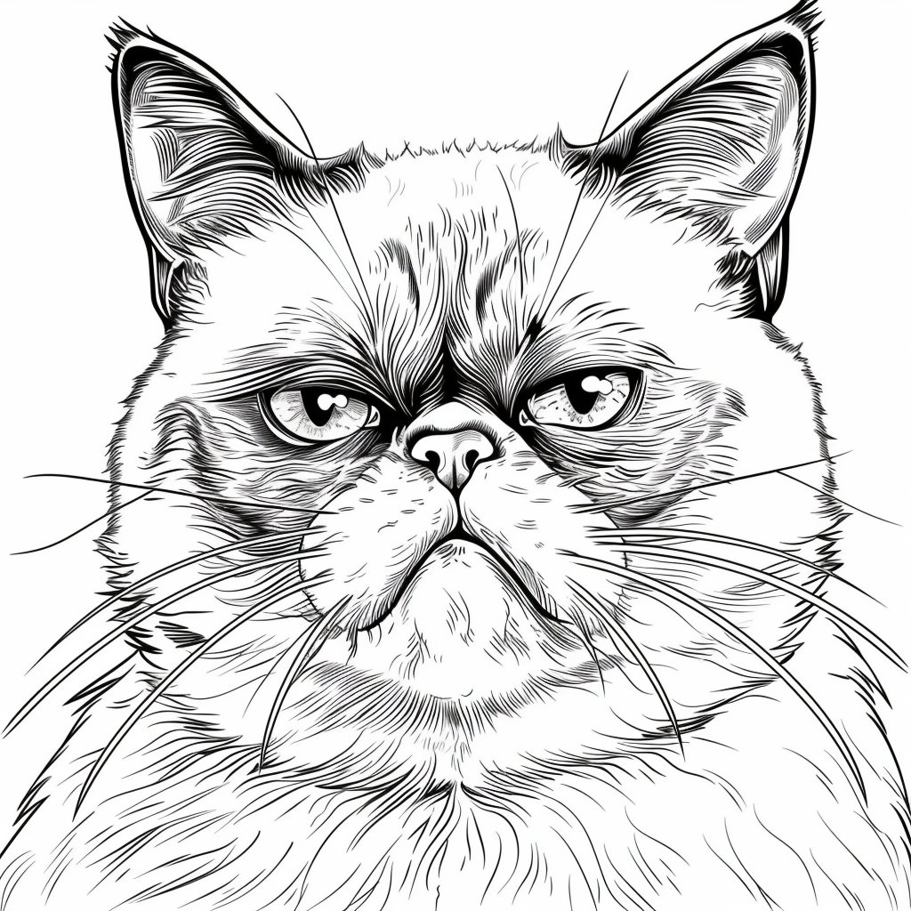 Grumpy Cat Coloring Pages Set 63 Designs Printable PDF Instant Download ...
