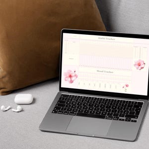 Habit and Mood Tracker Spring Themed Customizable Interactive Google Sheets Template