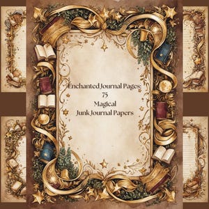 Magical Junk Journal Pages: 75 Mixed Media Papers (Canva Template)