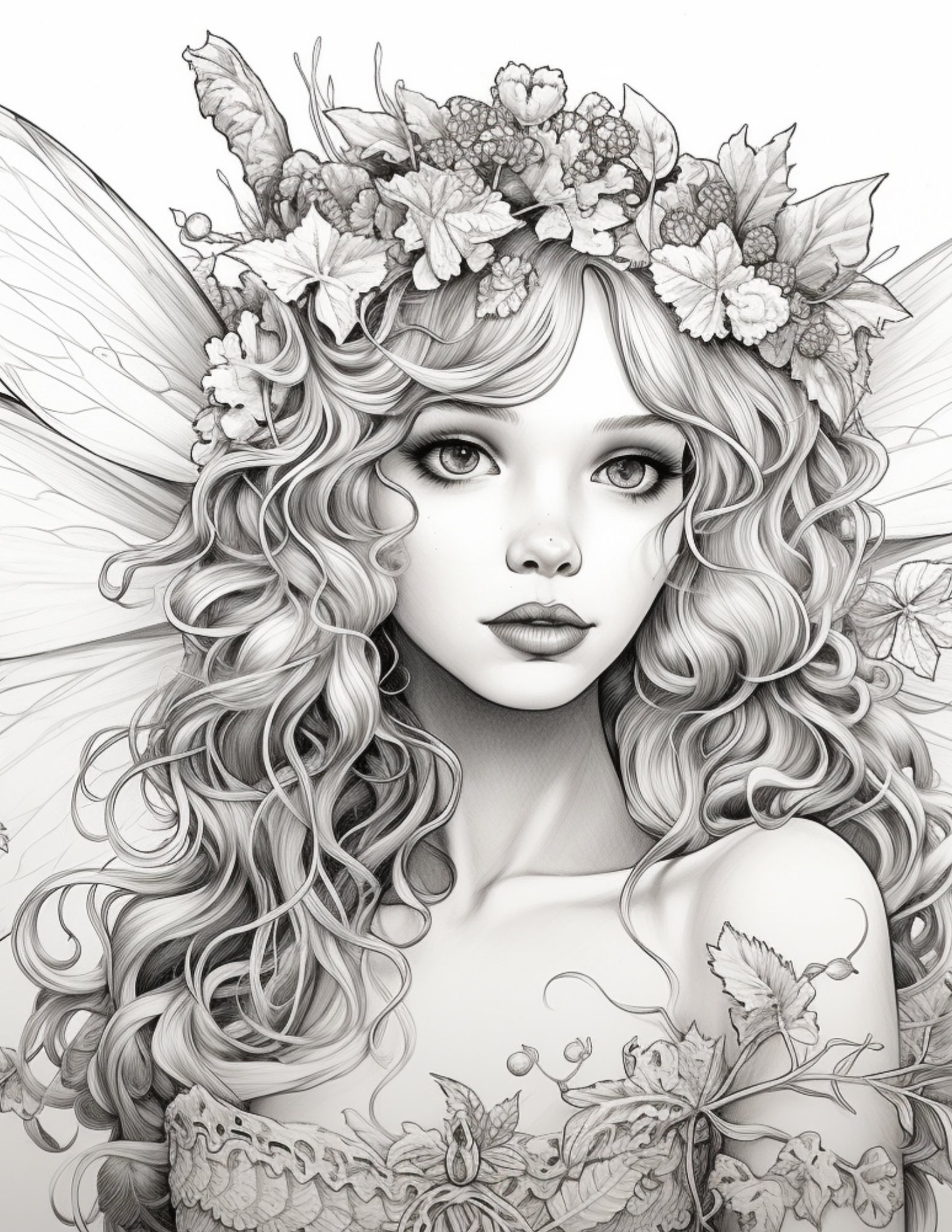 75 Magical Fairy Coloring Pages 8.5 X 11 .png and PDF Embark on a