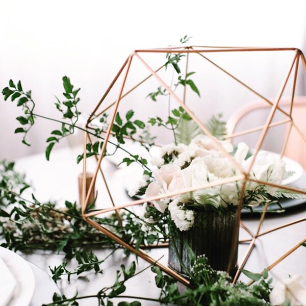 DIY Sphere Kits - 6", 7.5", 9.5", 11" Geometric Spheres - Wedding or Special Events - Brass/Gold, Silver, copper/rose gold, black