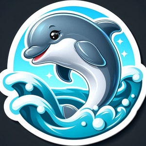 Delfin Aufkleber, wasserfester Aufkleber, Vinyl-Aufkleber