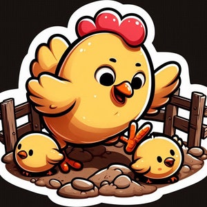 Huhn Aufkleber, wasserfester Aufkleber, Vinyl-Aufkleber