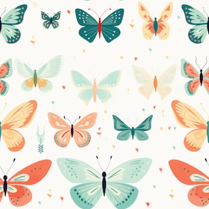 Butterflies Seamless Art Print