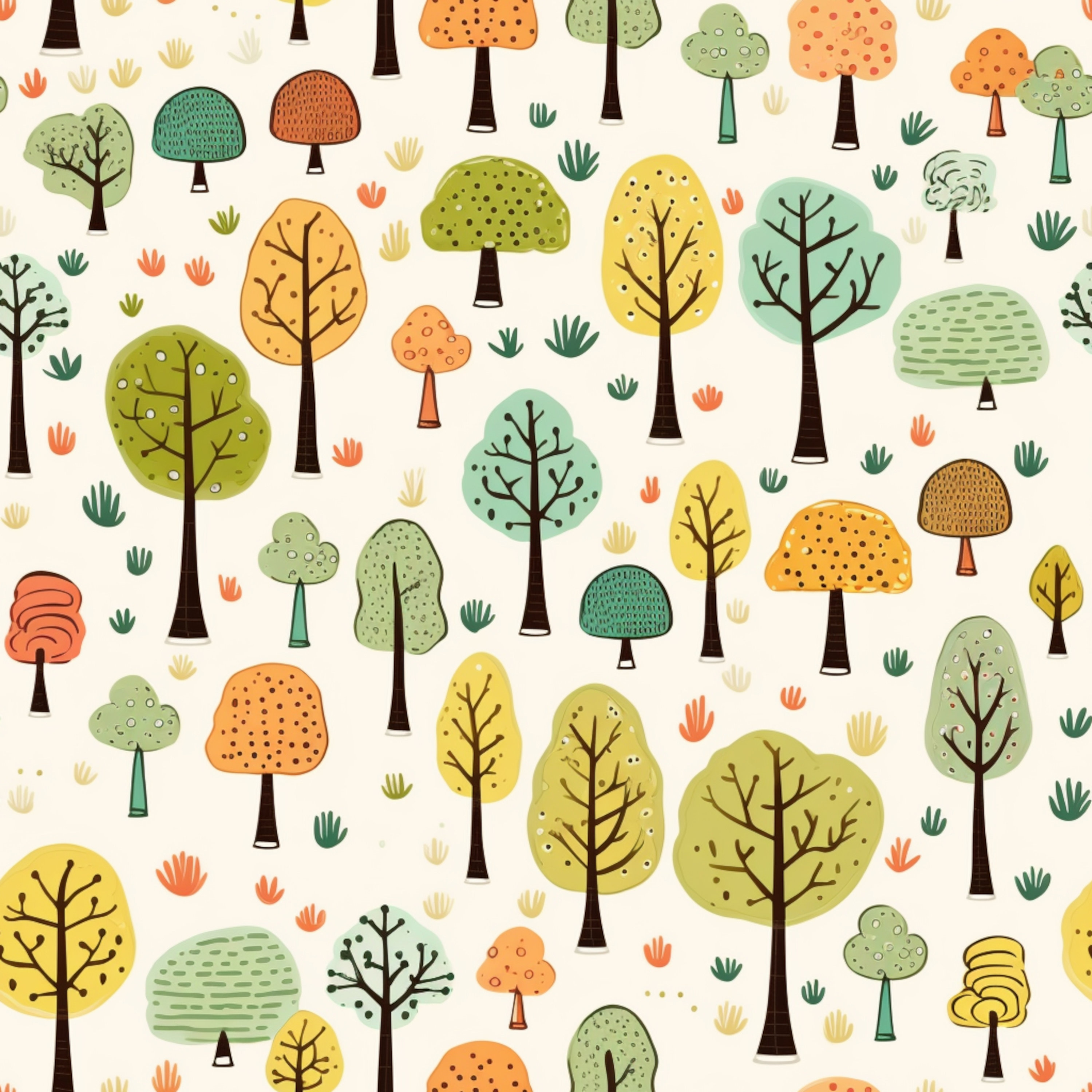 Tiling Tree Background Trees Seamless Tile Pattern - Etsy