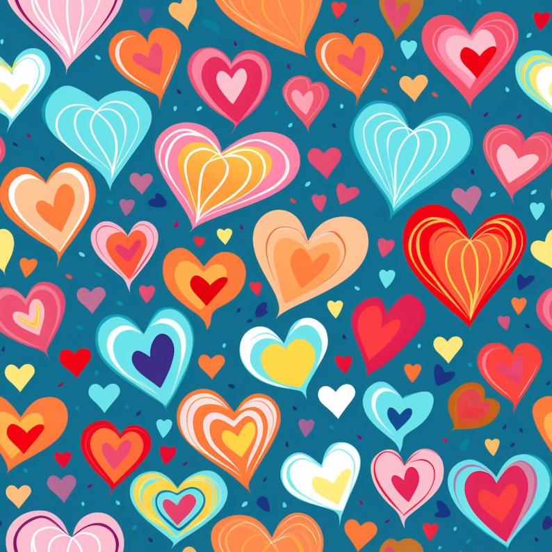 Tileable Heart Pattern Lovehearts 3 Seamless Tile Pattern - Etsy