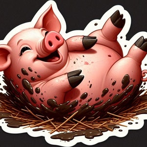 Pig sticker, waterproof sticker, vinyl sticker