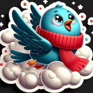 Sticker oiseau, sticker imperméable, sticker vinyle
