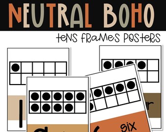 Neutralne Boho Dziesiątki Ramki Numer Plakaty Wystrój Klasy