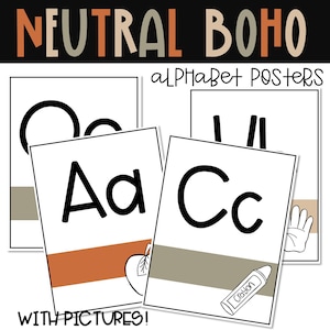 Neutral Boho Alphabet Posters (With Pictures) Classroom Decor