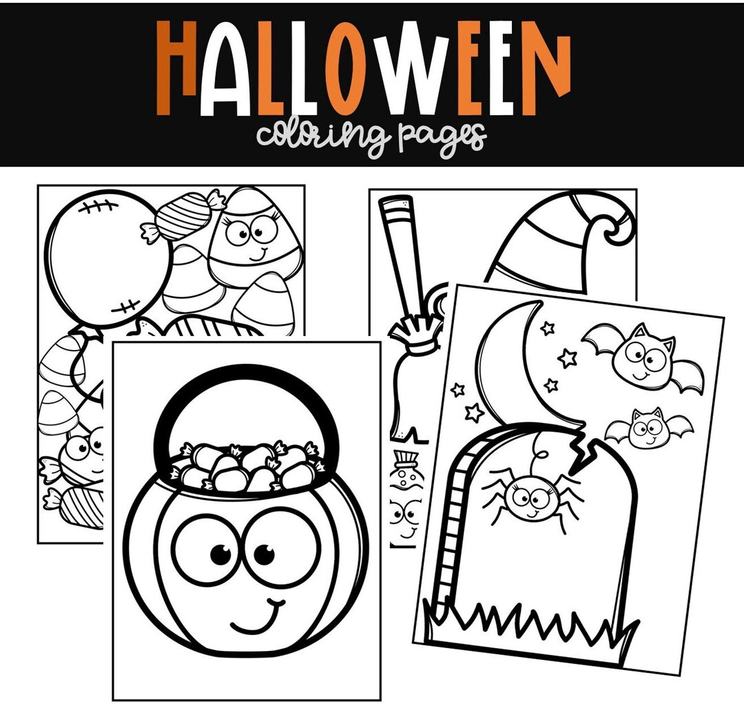 Halloween Coloring Pages - Etsy