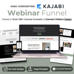 Kajabi Webinar Seite Template Bundle - Grün | 3 hoch-konvertierende Kajabi Webinar Trichter Landing Pages Online Kurs Ersteller, Coaches, Autoren