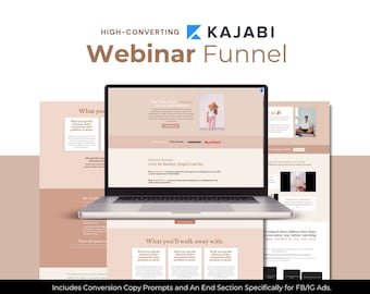 Kajabi Webinar Page Template Bundle - PINK | 3 High-Converting Kajabi Webinar Funnel Landing Pages Online Course Creators, Coaches, Authors