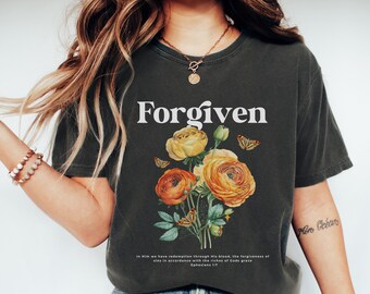 Forgiven Shirt, Saved by Grace Shirt, Christian Shirts for Women, Forgiven Tshirt, Faith Shirt, Jesus Shirt, Boho Christian TShirt, Hope Tee