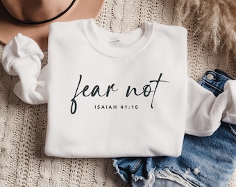 Faith over Fear Sweatshirt, Religious Sweatshirt Womens, Faith Sweatshirt, Christian Crewneck, Bible Verse Shirt, Jesus Shirt Christian Gift
