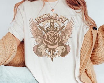 Christian Rock Shirt, Jesus Rock Shirt, Jesus Shirt, Forgiven Shirt, Boho Christian shirt, Christian Shirts for Women, Christian Graphic Tee