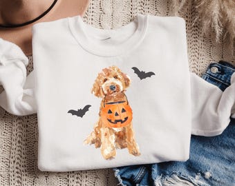 Camiseta de Halloween para perro Goldendoodle, sudadera de Halloween para perro, sudadera de Halloween para Goldendoodle, camiseta Goldendoodle, regalo para mamá de perro