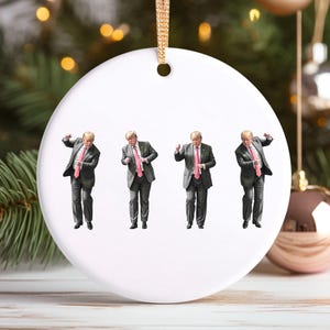 Trump Dance Ornament, Funny Trump Mug, Dancing Trump Ornament, Ill be Home For Christmas Trump Ornament, Trump 2024, Republican Gift