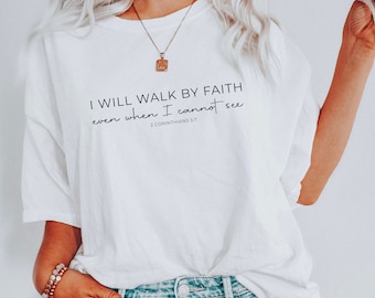 Walk By Faith Shirt, God Order My Steps, Faith Over Fear T Shirt, Faith Shirt, Christian T Shirts, Faith TShirt, Our God Is An Awesome God