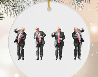 Trump Dancing Ornament, I'll Be Home For Christmas Ornament, Trump Christmas Ornament, Trump 2024 Ornament, Funny Trump Gift, Dancing Trump