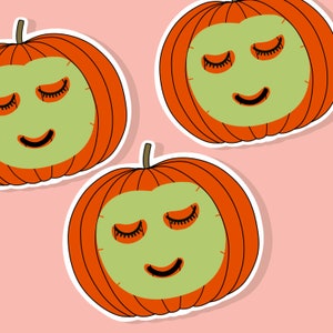 Pumpkin sheet mask sticker | skin care| esthetician| dermatologist | Halloween | ghouls
