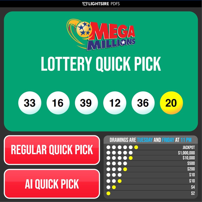 AI Lottery Quick Pick PDF - Mega Millions - PDF App - Etsy