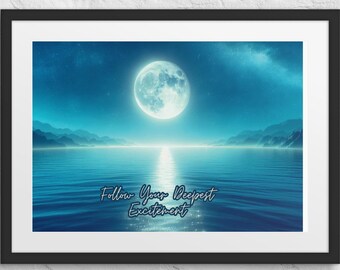 Landscape Moon Framed Poster: Inspirational Spiritual Wall Art