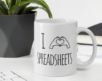 Taza "Me encantan las hojas de cálculo": un regalo divertido para contables y aficionados a Excel