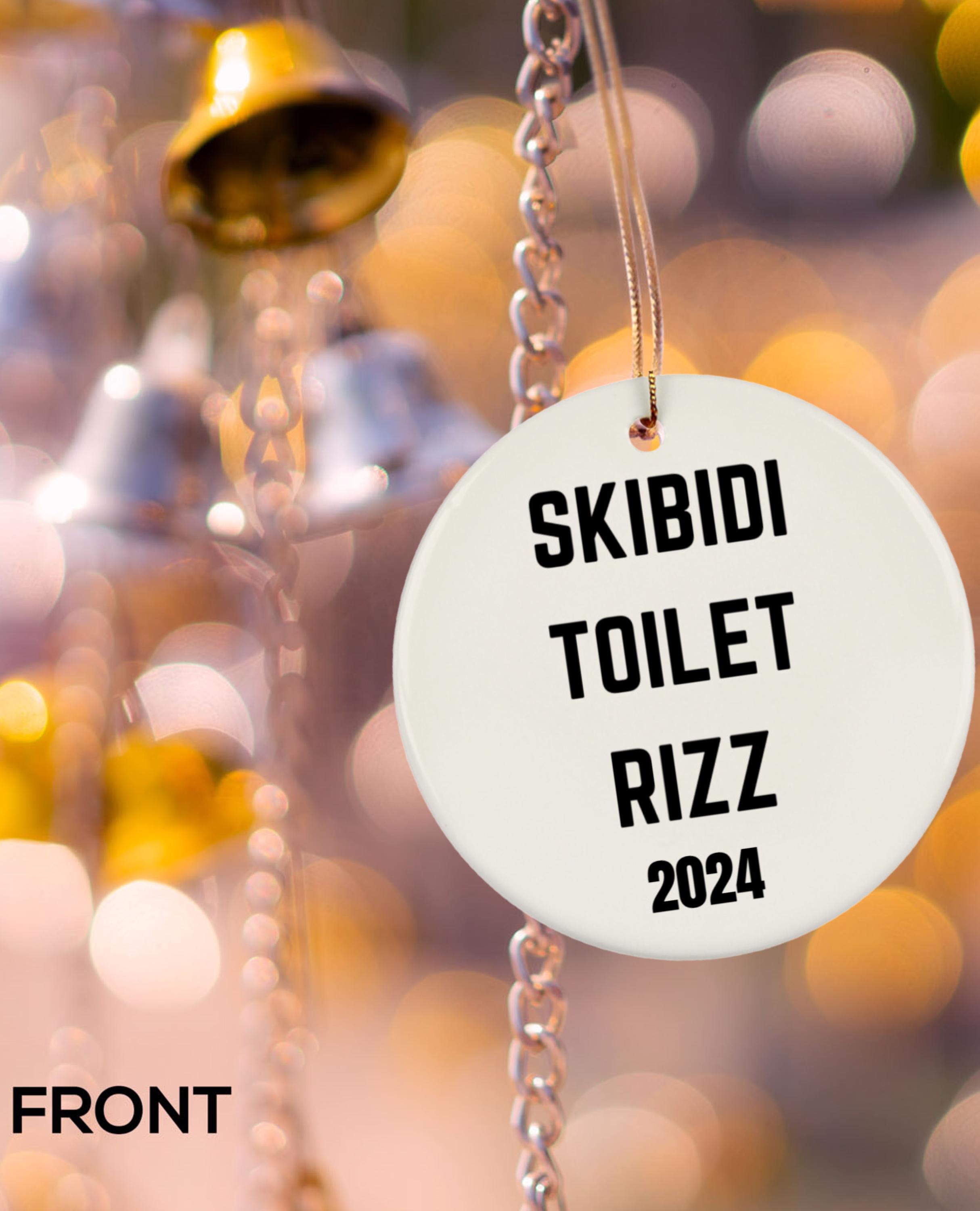 Ornament Rizz Skibidi Toilet Rizz Ornament: Two-sided Ceramic Hanging Xmas Tree ...