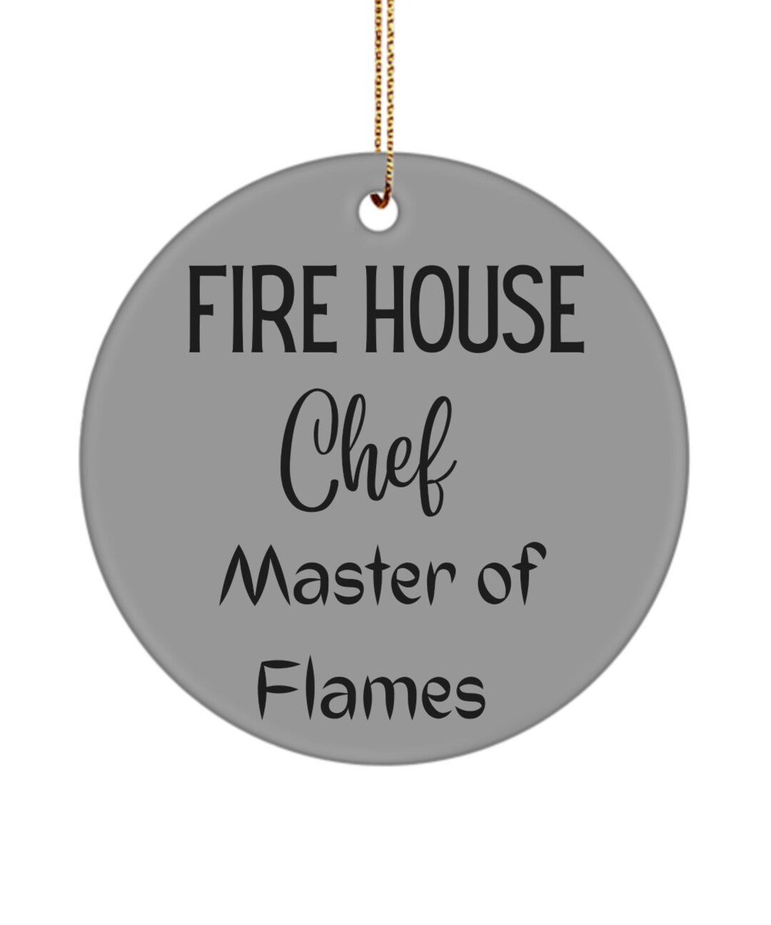Firehouse Chef Ornament: Master of Flames, Round Xmas Tree Decor - Etsy