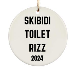 Ornament Rizz Skibidi Toilet Rizz Ornament: Two-sided Ceramic Hanging Xmas Tree ...