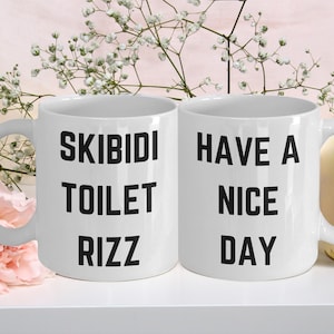 Skibidi Toilet Rizz Coffee Cup, Funny Gift Ideas for Teens Meme Teachers Principles School Staff Mug
