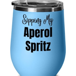 Aperol Spritz Wine Glass, Gifts for Aperol Spritz Drinkers, Fun Drinkware for Aperol Spritz Party Gifts