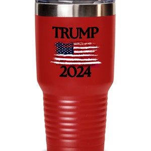 Trump 2024 Tumbler: American Flag Stainless Steel Drinkware