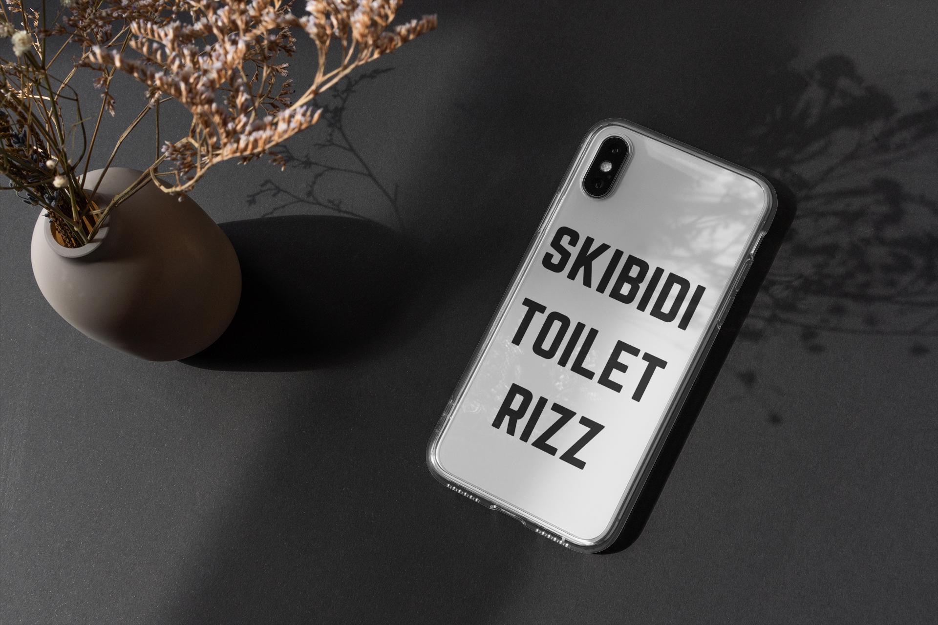 Skibidi Toilet Rizz Clear Phone Case - Funny Meme Samsung Case