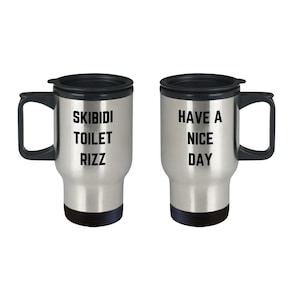 Skibidi Toilet Rizz Travel Mug Funny Gift Ideas for Teens School Staff Teachers Principles Coffee Drinkware
