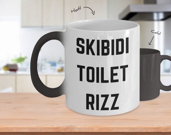 Skibidi Toilet Rizz Color-Changing Coffee Mug: Funny Gift