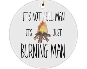 Burning Man Ornament Round Hanging Xmas Car Ornament for Christmas Tree