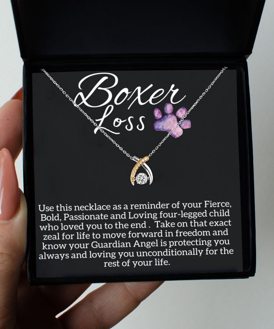Boxer Sympathy Necklace Boxer Dog Death Sympathy Gifts Loss of Etsy