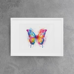 Rainbow Butterfly Wall Art Digital Print