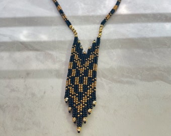 Ethnic Hand Woven Statement Necklace, Authentic Anatolian Beaded Necklace, Mother's Day Gift, Eastern Weaving Jewelry for Women