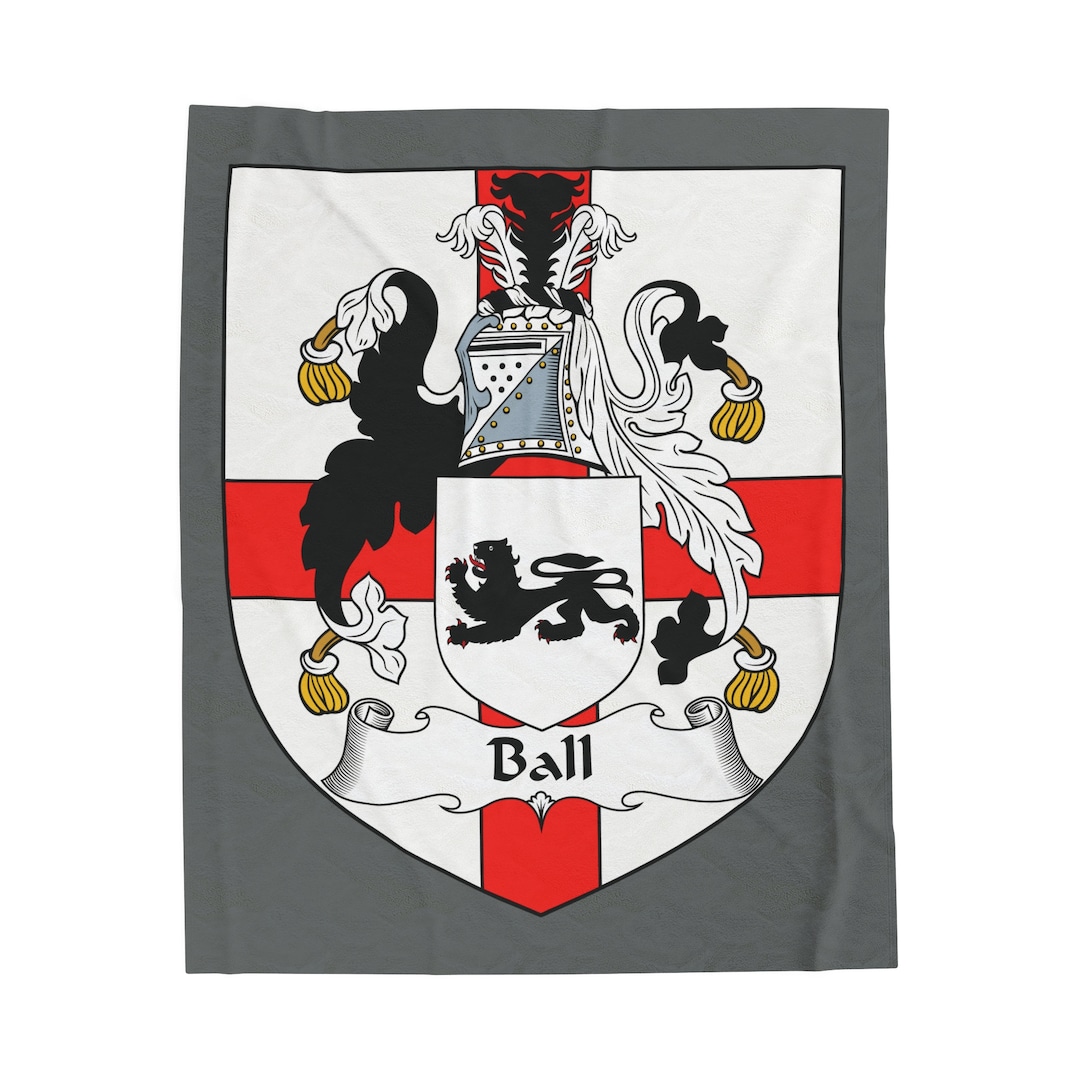 Ball Surname English Coat of Arms Blanket Custom English Etsy
