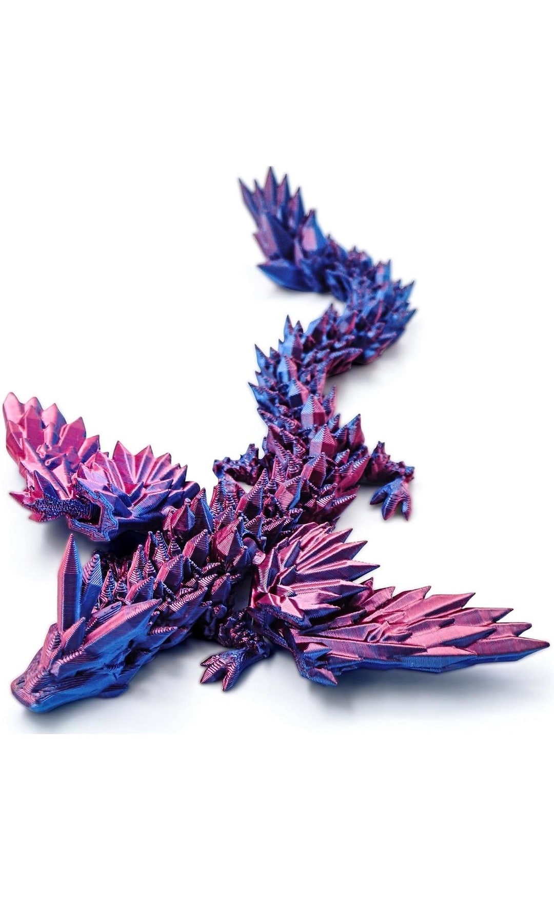 Drago Articolato Alato e il Suo Uovo Stampato in 3D – Decorazione Universo Fantastico Fidget Toy Idea Regalo Unica Decorazione per la Casa Camera Salotto Bambini (Blu-Viola