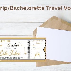 Editable Boarding Pass Template, girls trip gift ticket, weekend getaway ticket trip, bachelorette party, INSTANT DOWNLOAD,editable or canva